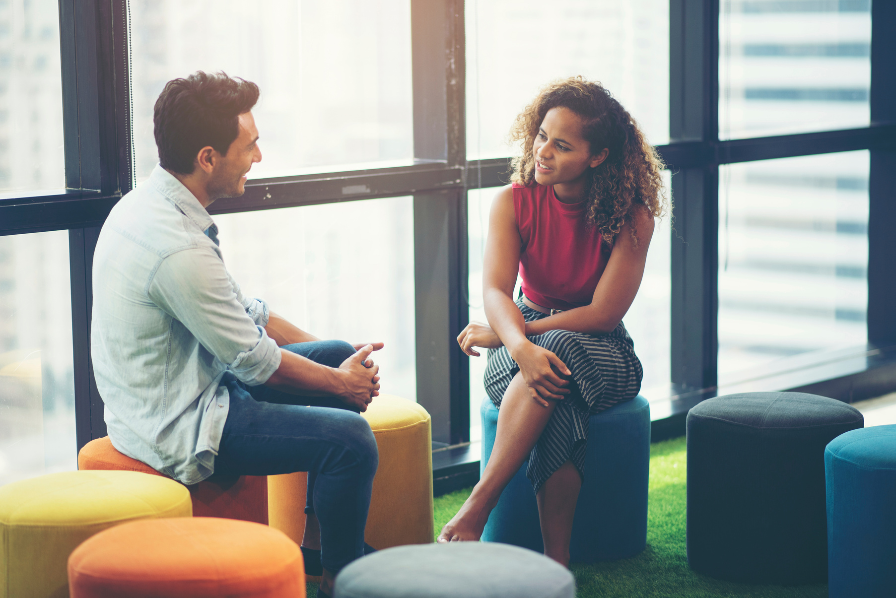 Colleagues Talking at the Lounge